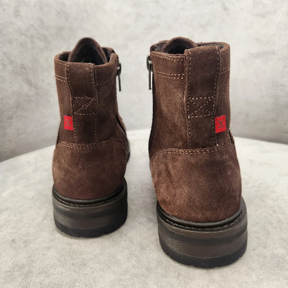 Section X Ankle Boots Men's 8.5 Chocolate Brown Suede Braxton Biker New $135